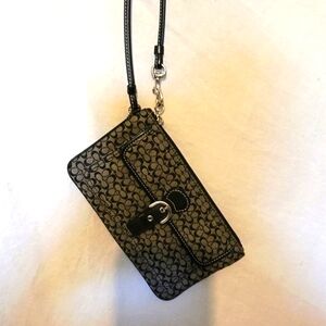 Coach signature leather trim mini c's wrestlet